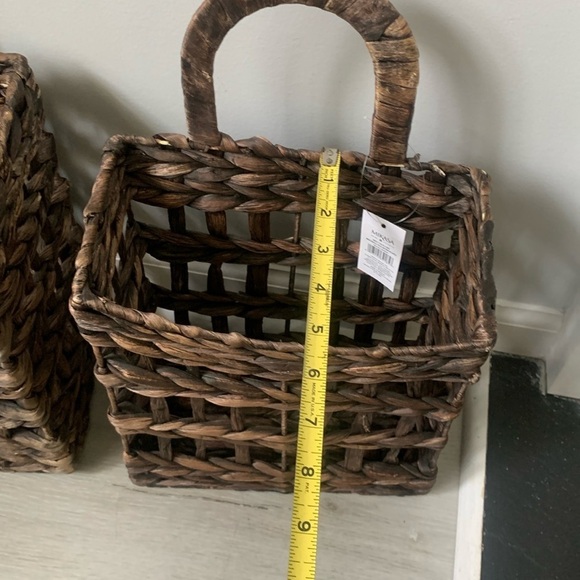 Mikasa set of 2 rattan woven straw hanging basket home decor storage organize - Picture 12 of 16
